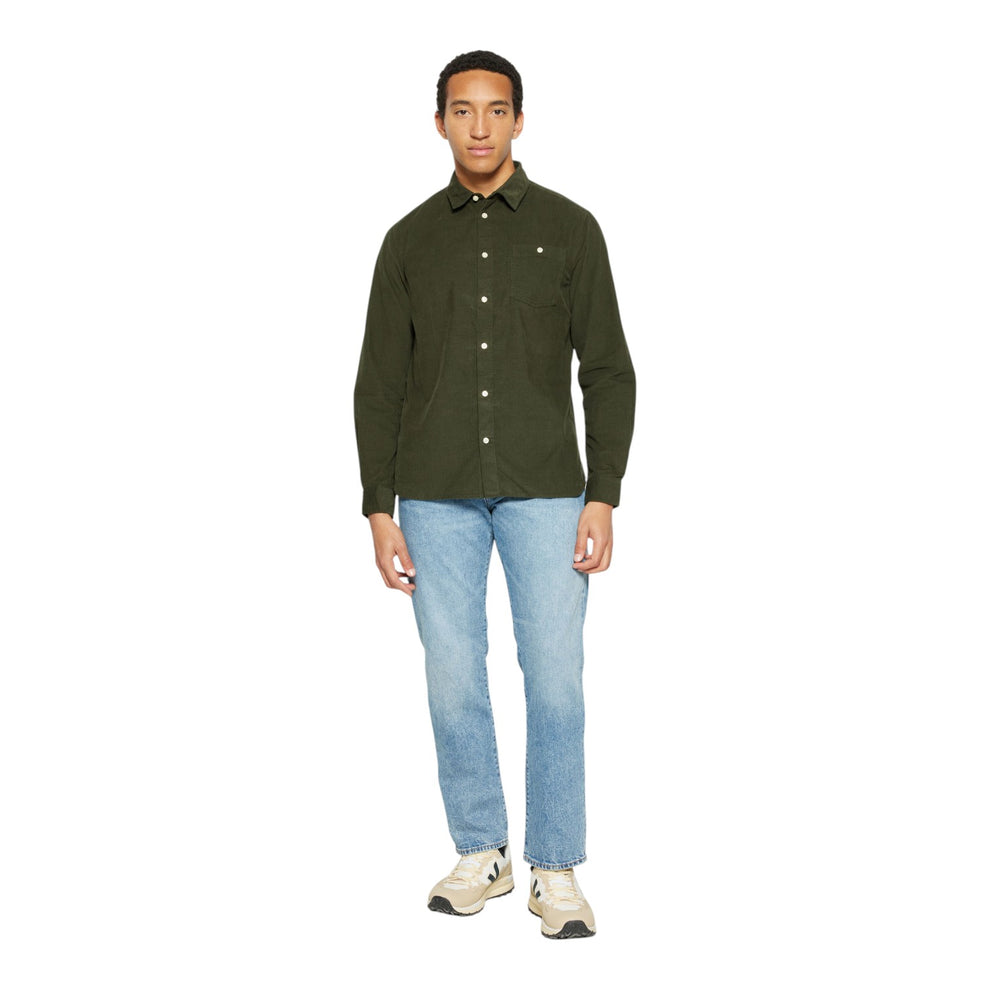 Knowledge Cotton Apparel M Organic Cotton Corduroy Shirt Gots 1090 Forrest Night