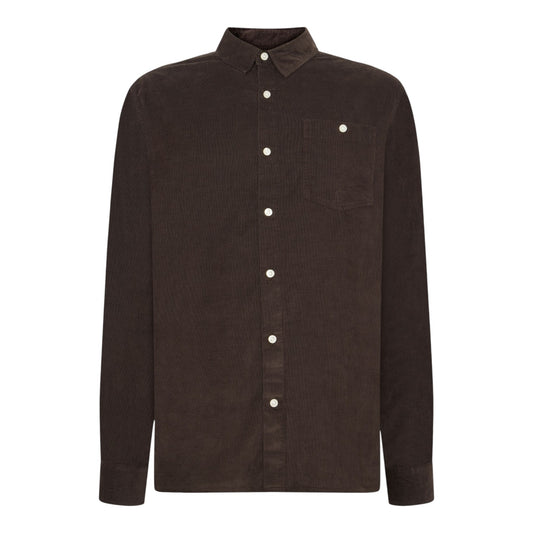 Knowledge Cotton Apparel M Organic Cotton Corduroy Shirt Gots 1487 Chocolate Torte