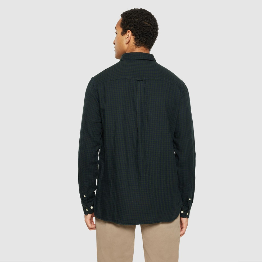 Knowledge Cotton Apparel M Organic Cotton Checked Shirt Gots 7023 Green Check