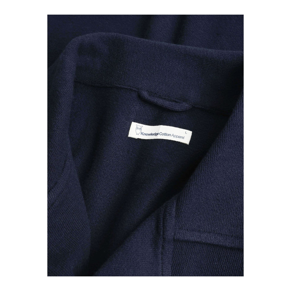 Knowledge Cotton Apparel M Box Fit Short Sleeve Bouclé Shirt 1412 Night Sky