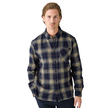 Knowledge Cotton Apparel M Organic Cotton Checked Flannel Shirt Gots 7021 Blue Check