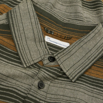 Knowledge Cotton Apparel M Organic Cotton Checked Flannel Shirt Gots 8023 Green Stripe