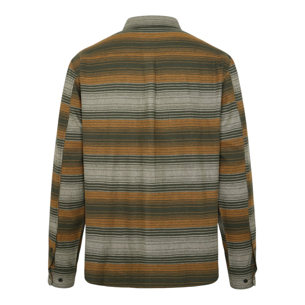 Knowledge Cotton Apparel M Organic Cotton Checked Flannel Shirt Gots 8023 Green Stripe