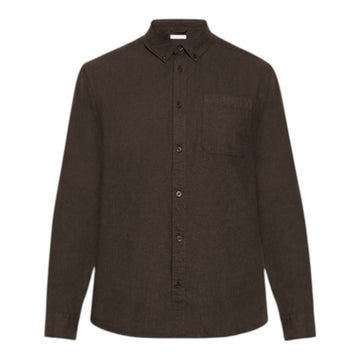 Knowledge Cotton Apparel M Merino Wool Shirt Rws 1487 Chocolate Torte