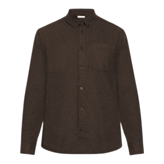 Knowledge Cotton Apparel M Merino Wool Shirt Rws 1487 Chocolate Torte