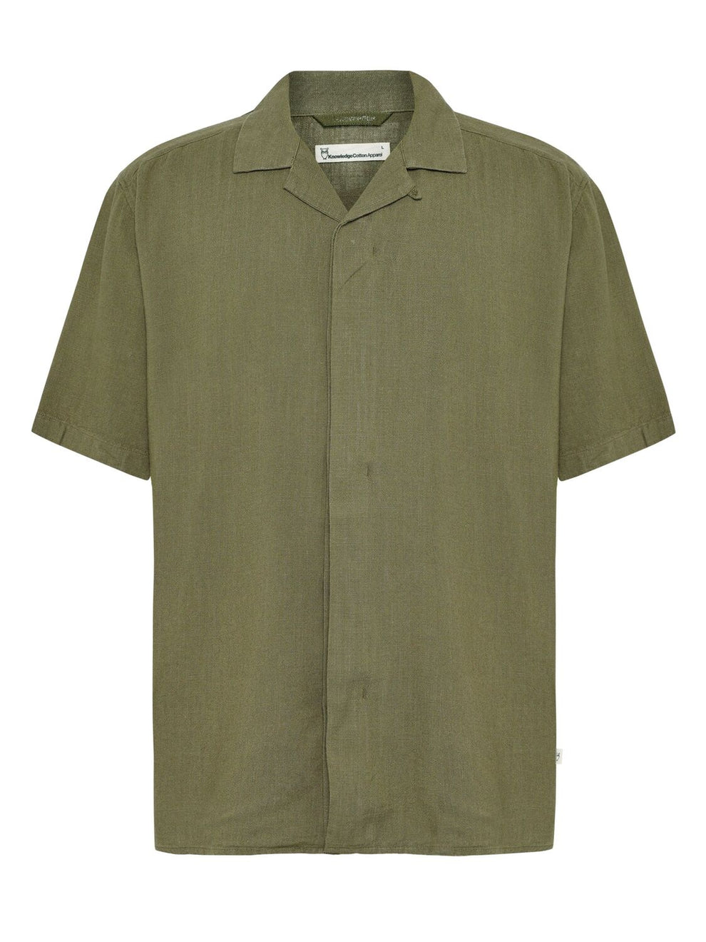 Knowledge Cotton Apparel M Linen-Mix Shirt Vegan 1068 Burned Olive