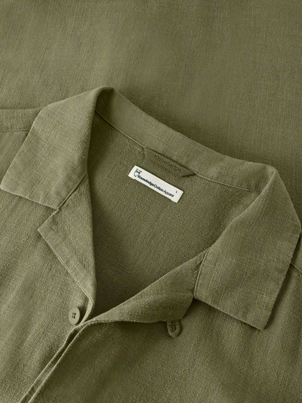 Knowledge Cotton Apparel M Linen-Mix Shirt Vegan 1068 Burned Olive