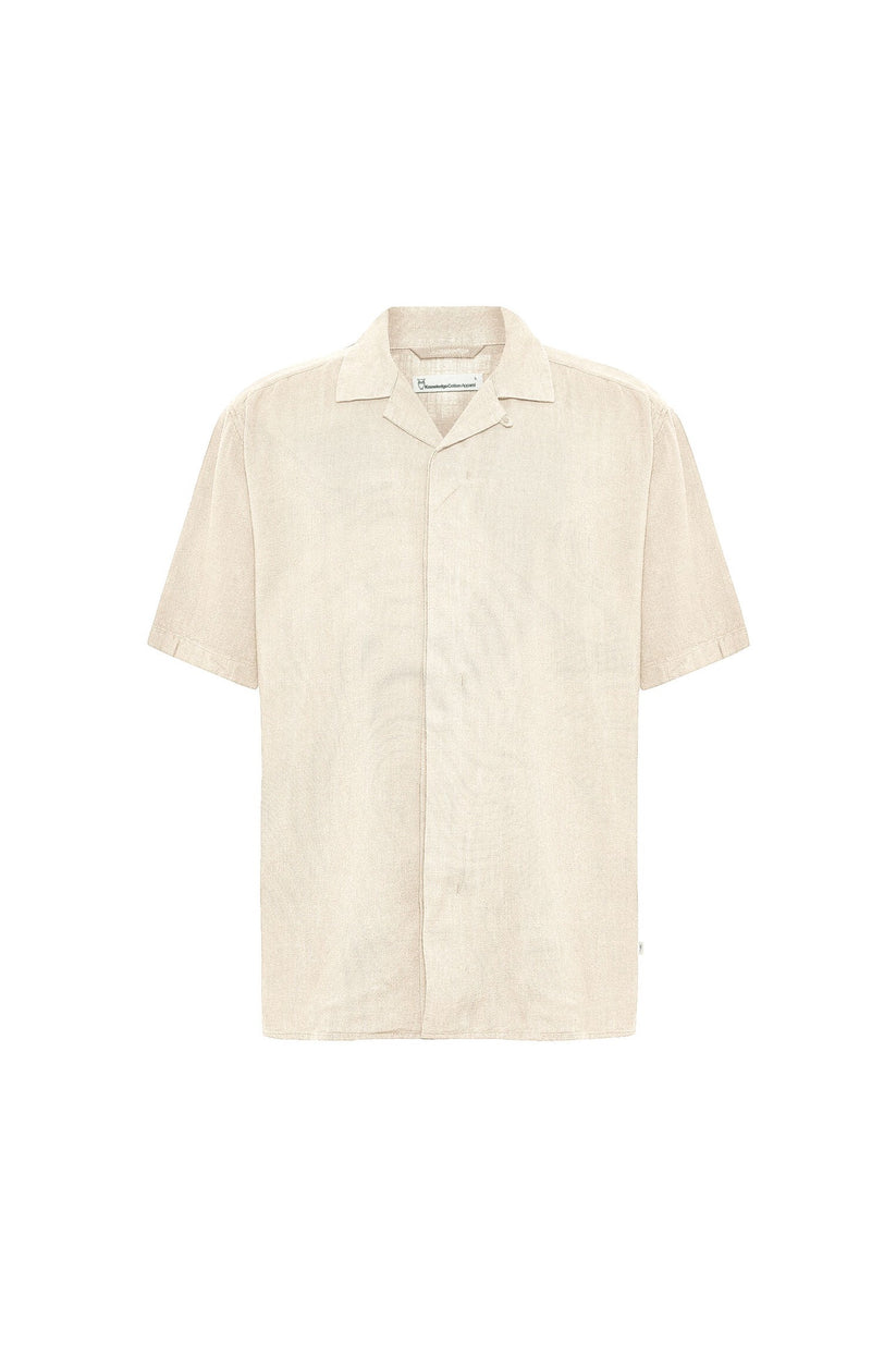 Knowledge Cotton Apparel M Linen-Mix Shirt Vegan 1387 Egret