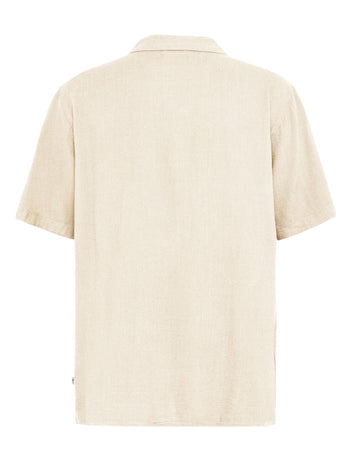 Knowledge Cotton Apparel M Linen-Mix Shirt Vegan 1387 Egret