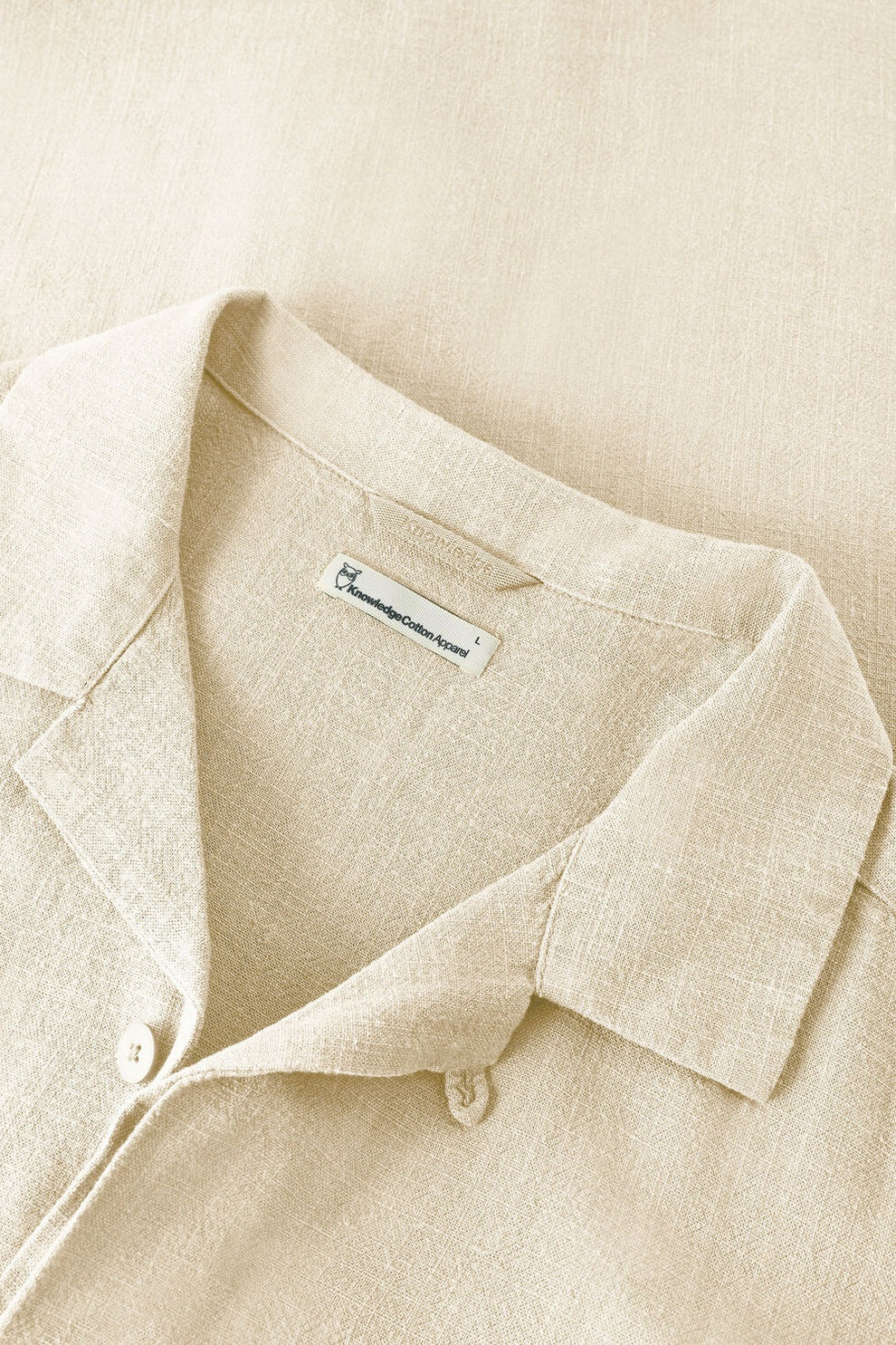 Knowledge Cotton Apparel M Linen-Mix Shirt Vegan 1387 Egret
