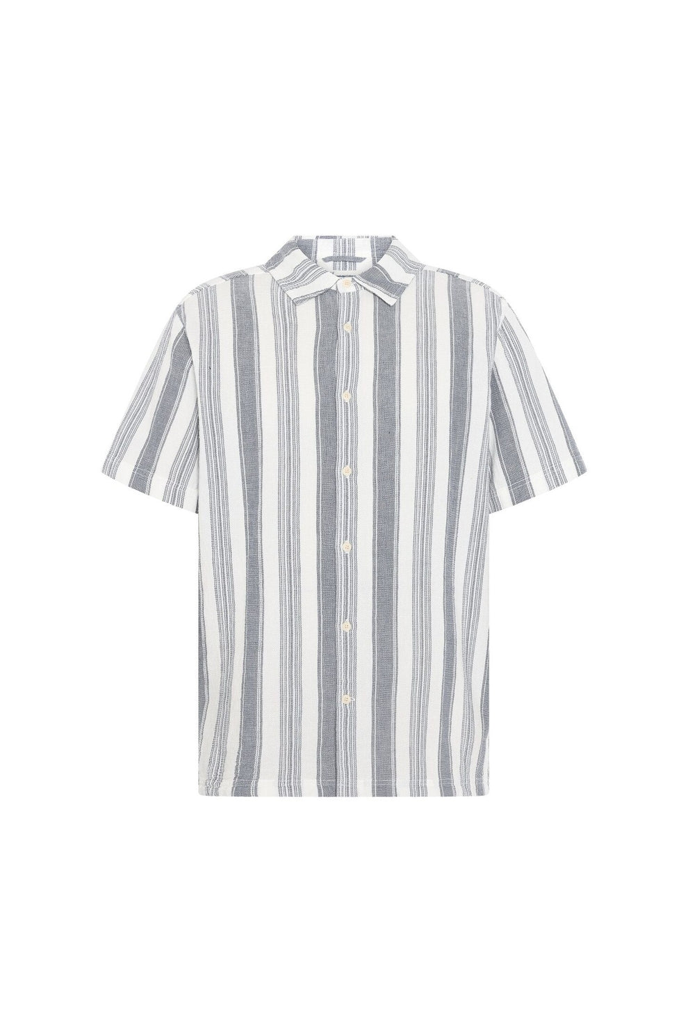 Knowledge Cotton Apparel M Organic Cotton Striped Shirt Gots/Vegan 8021 Blue Stripe