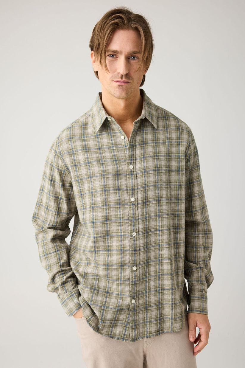 Knowledge Cotton Apparel M Organic Cotton Checked Shirt Gots/Vegan 7030 Beige Check