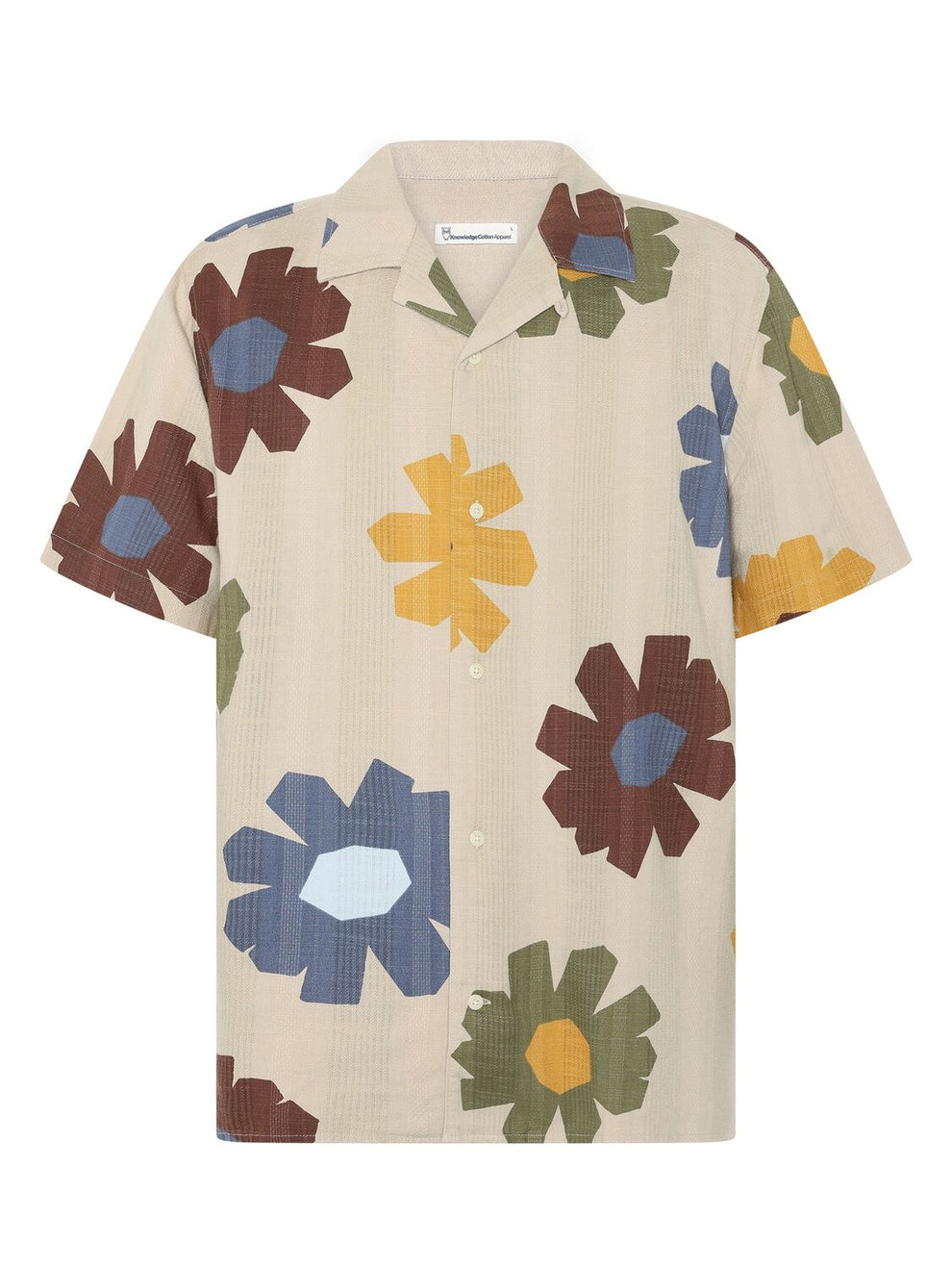Knowledge Cotton Apparel M Box Fit Short Sleeve Aop Structure Shirt - Gots/Vegan 9932 Multi Color Aop