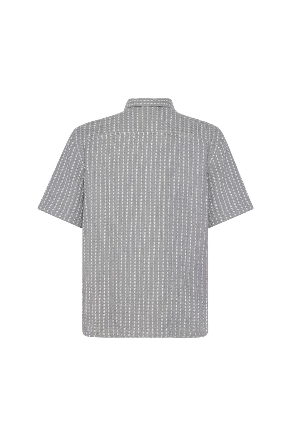 Knowledge Cotton Apparel M Breeze Comfort Structure Short Sleeve Shirt 8031 Grey Stripe