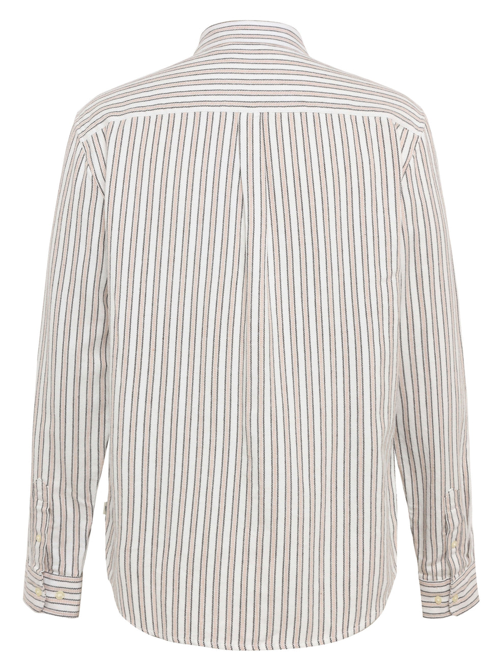 Knowledge Cotton Apparel M Dune Reg Flannel Stripe Shirt Creme Stripe