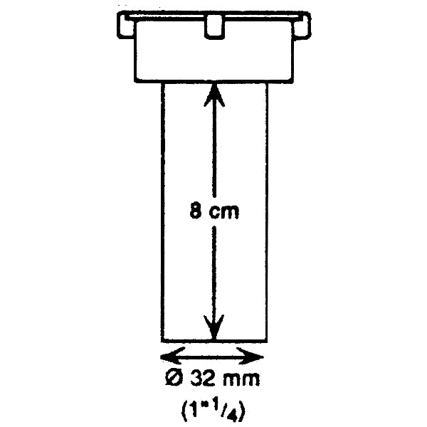 Barka afløbsstuds – lige 1 1/4" x 32mm udv.