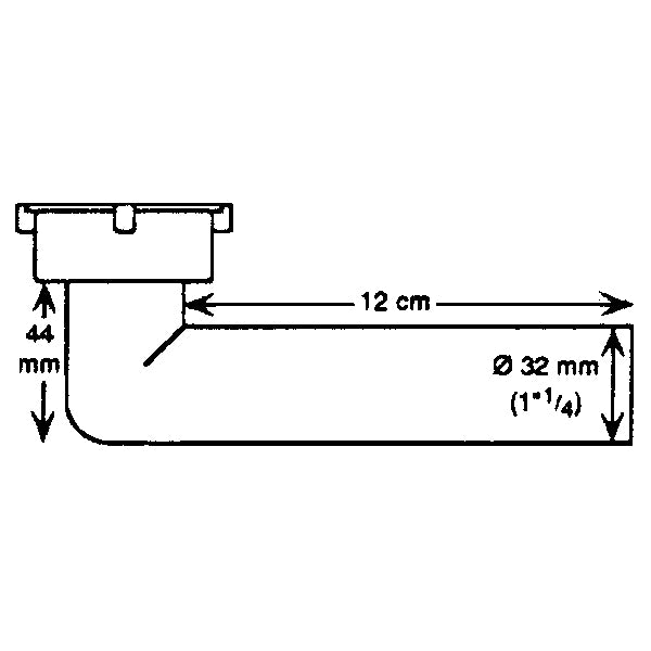 Barka Vinkelafløbsstuds 1 1/4" x 32mm udv.