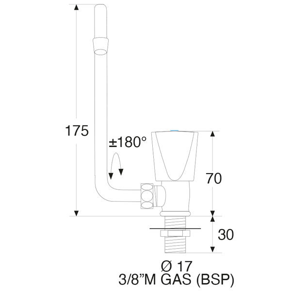 Barka enkelt hane forkromet, RM5500