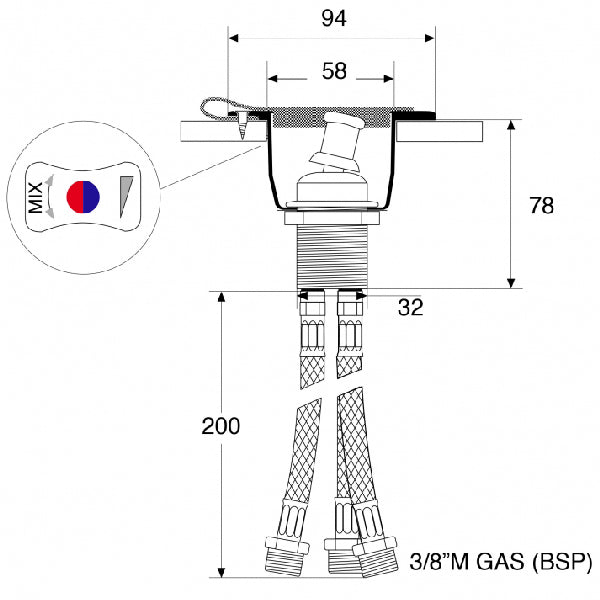 Barka stophane/blandingsbatteri MR2010