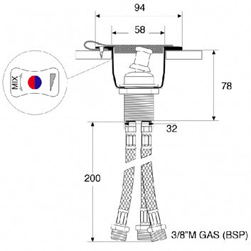 Barka stophane/blandingsbatteri MR2010