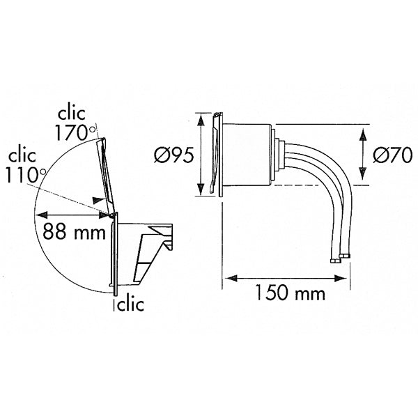 Nuova Rade cockpitbruser til indbygning med krom dæksel