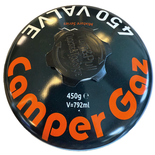Camper Gasdåse 450 gr. ventil 7/16 NS EN 417