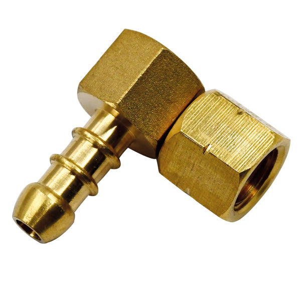 90º vinklet gasfitting ¼" til 8 mm studs