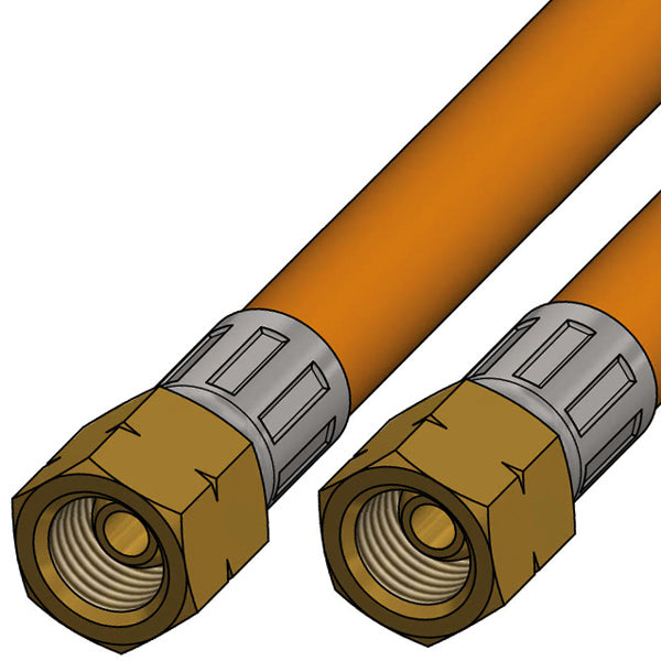 Gasslange 80 cm, 1/4" omløber i begge ender