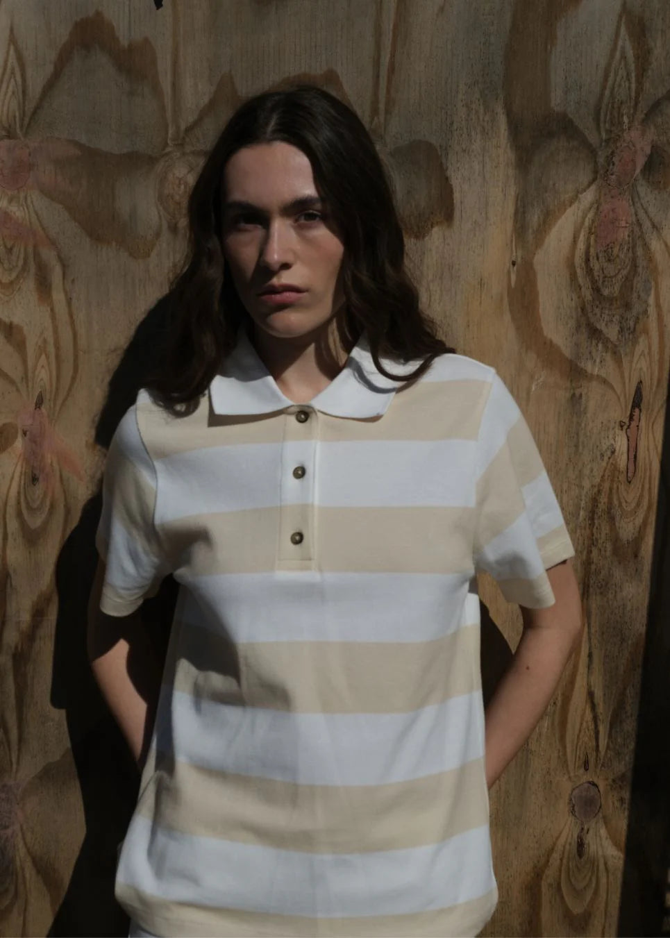Modström W Nobu Polo Beige Stripe