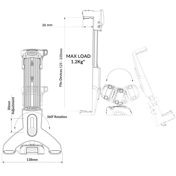 ROKK iPad/Tablet monteringskit, skruer