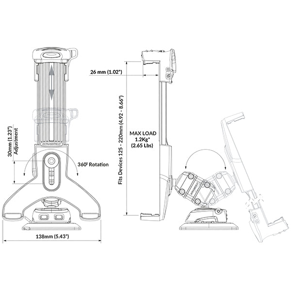 ROKK iPad/Tablet monteringskit, selvklæbende