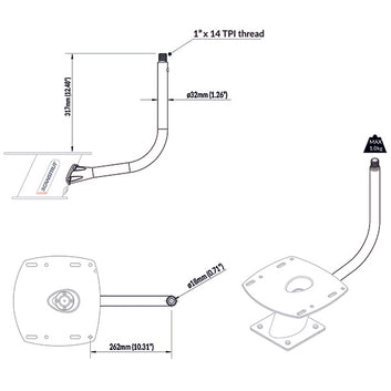 ScanStrut PowerTower stang GPS & VHF holder