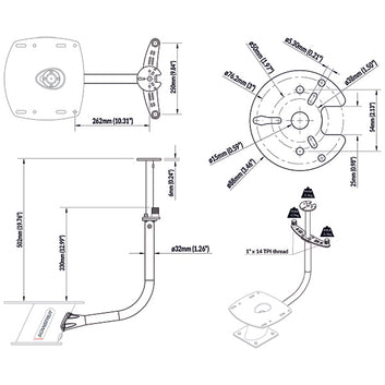 ScanStrut PowerTower stang til 2 VHF antenner & 1 lantern
