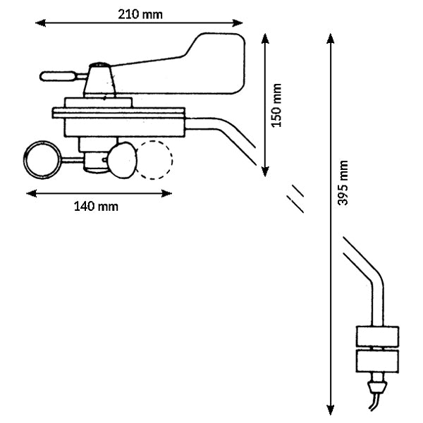 Nasa Clipper vindinstrument m/transducer, 20m