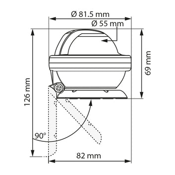 Plastimo Offshore kompas 55 til motorbåd, sort