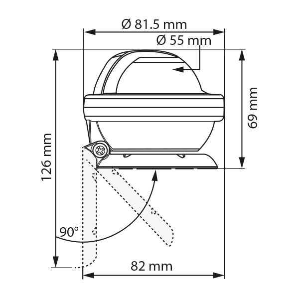 Plastimo Offshore kompas 55 til motorbåd, hvid