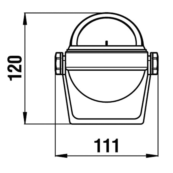 Riviera kompas m/bøjle Stella 2 ½", sort