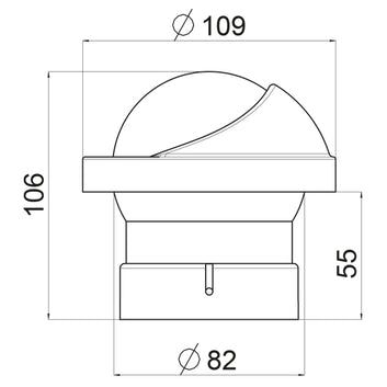 Riviera nedbygningskompas Artica 2 ¾”, sort