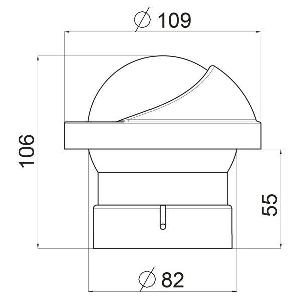 Riviera nedbygningskompas Artica 2 ¾”, sort