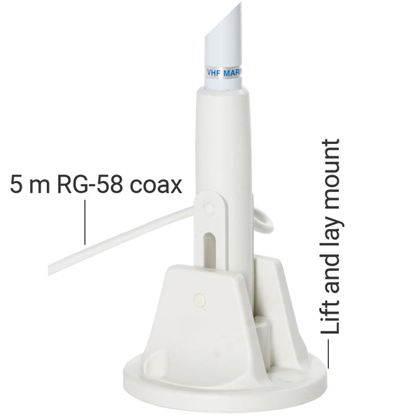 Scout KM-22BS VHF antenne 1,5m, foldbarbeslag & 5m kabel & PL-259 stik