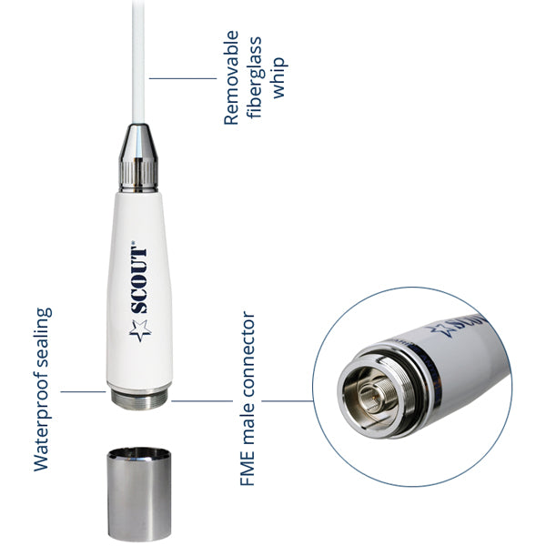 Scout Quick 4 VHF glasfiber antenne 1m
