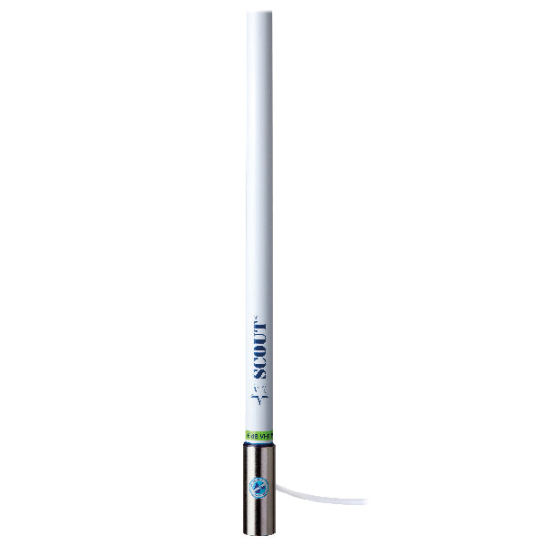 Scout KS-43 VHF antenne med kabel og stik, hvid
