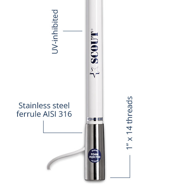 Scout Titan KS-31 AIS antenne 1,2m, 6m kabel & FME/PL stik