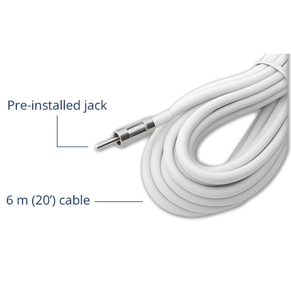 Scout Titan KS-120 AM/FM antenne 1,2m, 6m kabel med Jack stik