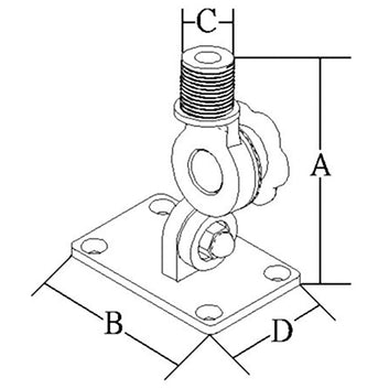 Glomex RA135 antenne vippebeslag 4-vejs, hvid nylon