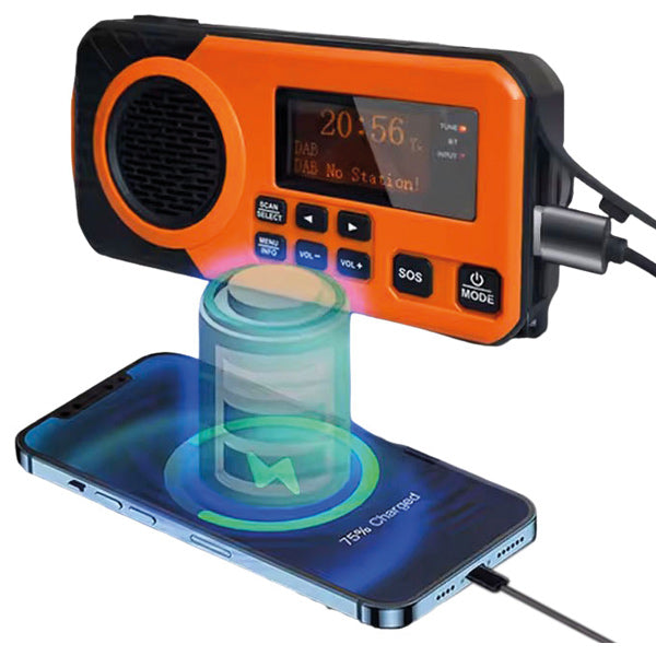 Nødradio med DAB+/FM og solcelle