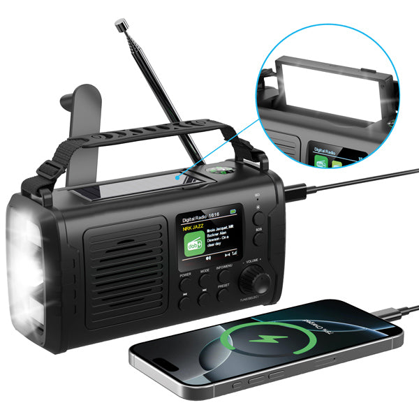 1852 nødradio med DAB+ & FM og solcelle