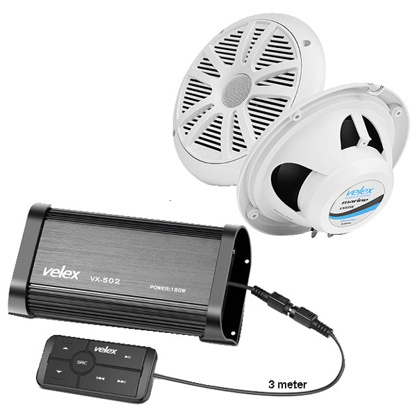 Velex Marine bluetooth kit med højtaler og betjening
