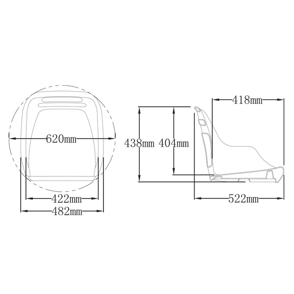 ESM AD49 bådstol, grå