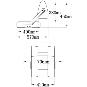ESM styrestol ST45 Luxus sort/lysegrå